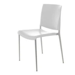 Rexite ALEXA Stackable Chair Painted Aluminium Frame -Furniture Shop Alexa White eco leather painted