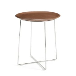Kartell Al Wood Side Table By Philippe Starck -Furniture Shop Kartell Al Wood Coffeetable verchromt Esche dunkel