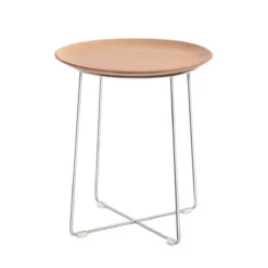 Kartell Al Wood Side Table By Philippe Starck -Furniture Shop Kartell Al Wood Coffeetable verchromt Esche hell