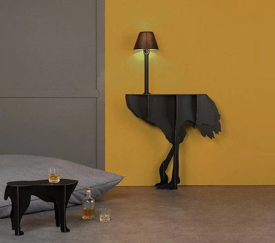 Ibride Wall Console Table W Light DIVA Lucia Ostrich 2 Ibride Wall Console Table W Light DIVA Lucia Ostrich - Image 2