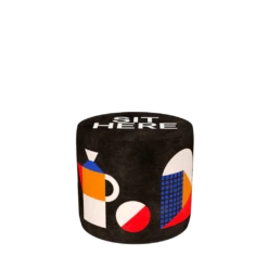 Qeeboo OGGIAN Pouf SIT HERE -Furniture Shop Qeeboo Pouf Oggian Sit Here Black S design Marco Oggian 01