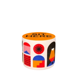 Qeeboo OGGIAN Pouf SIT HERE -Furniture Shop Qeeboo Pouf Oggian Sit Here Orange S design Marco Oggian 01