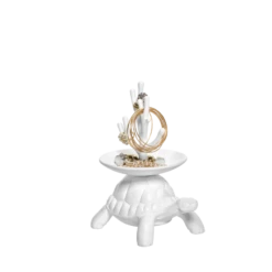 Qeeboo TURTLE Jewellery Tree White -Furniture Shop Qeeboo Turtle Carry XS Jewelry Tree design Marcantonio 01 white 1024x e1652355038596