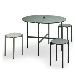 Skagerak Picnic Stool -Furniture Shop Skagerak Picnic Tisch 105 cm jagdgruen Hocker slate grey anthrazit jagdgruen 1