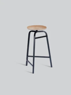 Northern Treble High Stool 17 Northern Treble High Stool -Furniture Shop Treble Barstool H65 Black light oak brown leather seat Northern 890x1186 1