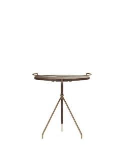 Audo Umanoff Side Table -Furniture Shop Umanoff Side Table Low Brushed Brass Walnut Back webp