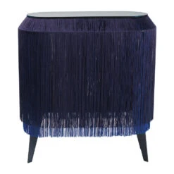 Ibride Baby Alpaga Electric Blue Fringe Cabinet -Furniture Shop baby alpaga side table electric blue 125224