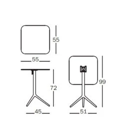 Magis Central Folding Table Aluminium -Furniture Shop central magis square table 1
