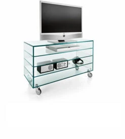 Tonelli COMO ALTO Glass Console On Castors