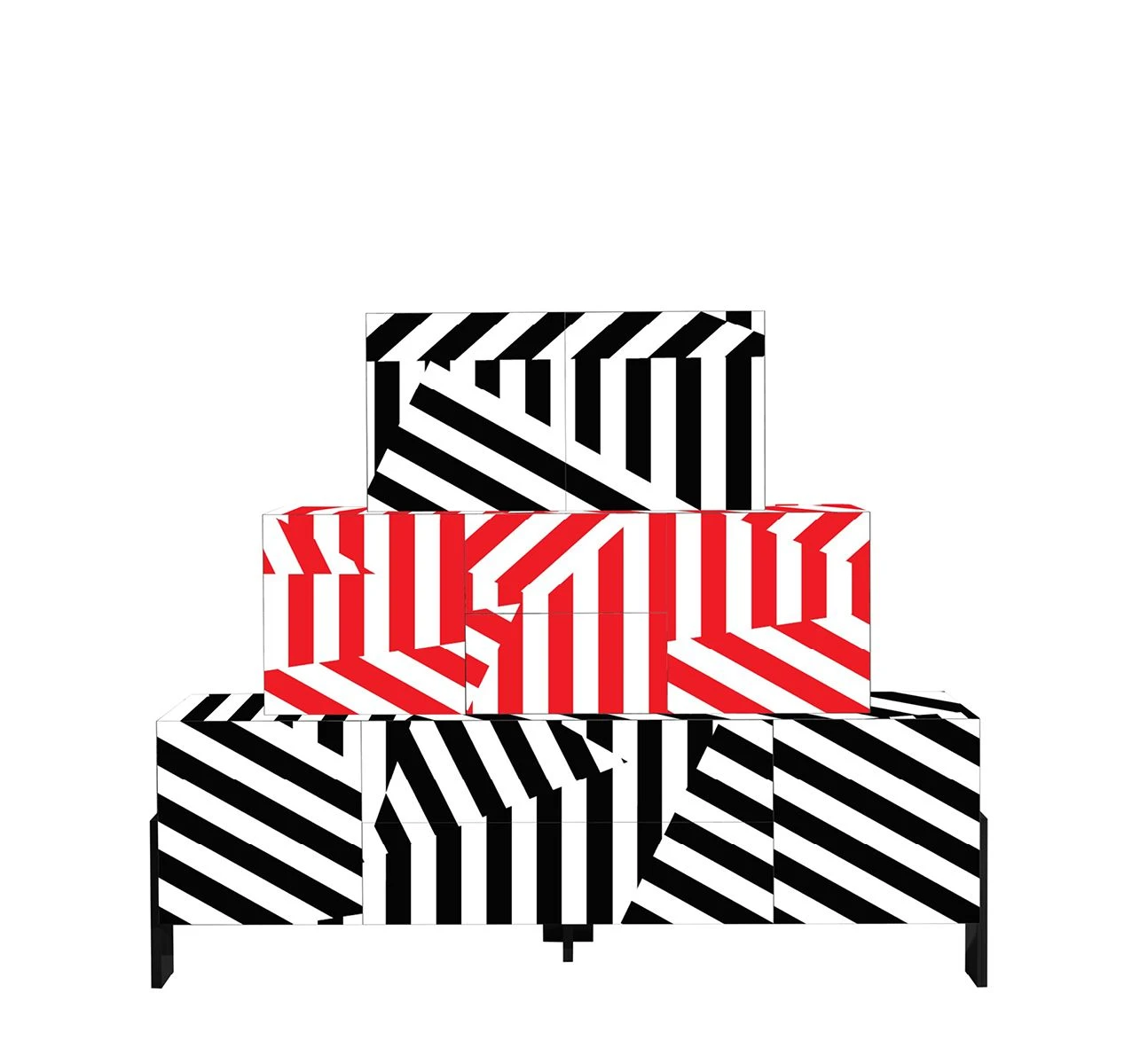 Driade Ziqqurat Striped Cabinet 3 High 1 Driade Ziqqurat Striped Cabinet 3 High