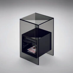 Fiam Magique Side Table W Compartment -Furniture Shop fiam magique side table w compartment glass 126370
