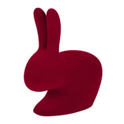 Qeeboo RABBIT Chair Velvet Finish -Furniture Shop flocked rabbit chair red 666969 ac769b2a 3889 4c7b b429 494524adb4a2