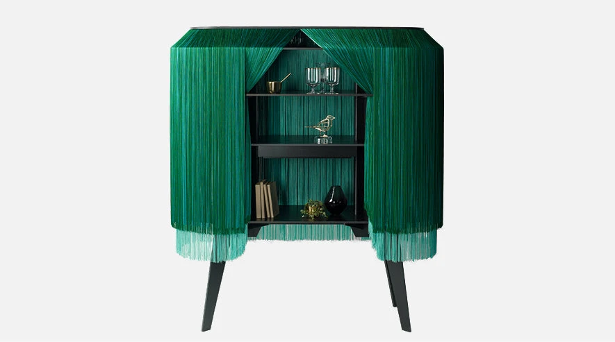 Ibride Alpaga Malachite Fringe Cabinet 1 Ibride Alpaga Malachite Fringe Cabinet