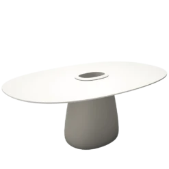 Qeeboo Cobble Table 190cm HPL W Bucket -Furniture Shop qeeboo cobble table with bucket big design elisa giovannoni 01b white warm