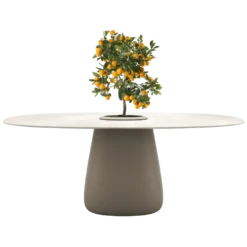 Qeeboo Cobble Table Stoneware Ivory W Bucket -Furniture Shop qeeboo cobble table with bucket big design elisa giovannoni 04d ivory