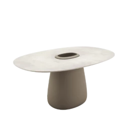 Qeeboo Cobble Table Stoneware Ivory W Bucket -Furniture Shop qeeboo cobble table with bucket medium design elisa giovannoni 04b ivory