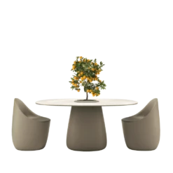 Qeeboo Cobble Table Stoneware Ivory W Bucket -Furniture Shop qeeboo cobble table with bucket medium design elisa giovannoni 04c ivory