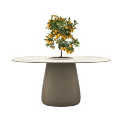 Qeeboo Cobble Table Stoneware Ivory W Bucket