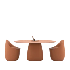 Qeeboo Cobble Table 160cm HPL W Bucket -Furniture Shop qeeboo cobble table with bucket medium design elisa giovannoni 05c terracotta