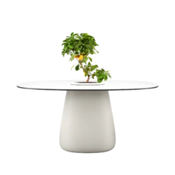 Qeeboo Cobble Table 160cm HPL W Bucket -Furniture Shop qeeboo cobble table with bucket medium design elisa giovannoni 02d warm white black stratified