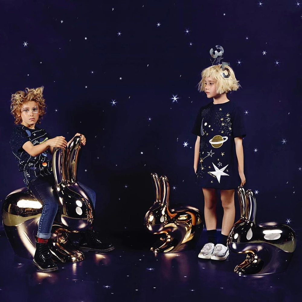 Qeeboo RABBIT Chair Baby Metallic Finish 3 Qeeboo RABBIT Chair Baby Metallic Finish - Image 3