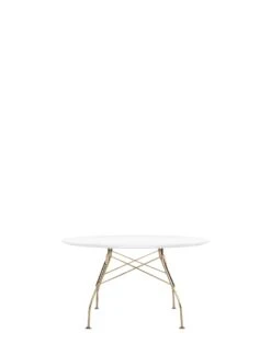 Kartell Round Glossy Table -Furniture Shop round gold white