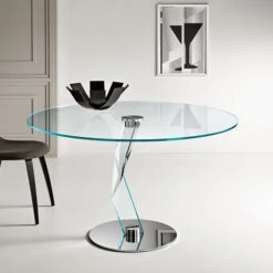 Tonelli BAKKARAT ALTO Round Glass Table -Furniture Shop tonelli tavoli alti bakkarat alto 3