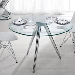 Tonelli UNITY Glass Round Table -Furniture Shop tonelli tavoli alti unity 1