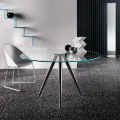 Tonelli UNITY Glass Round Table -Furniture Shop tonelli tavoli alti unity 3