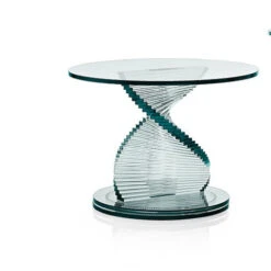Tonelli ELICA Glass Side Table W Revolving Base