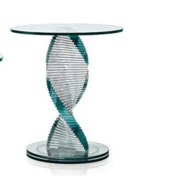 Tonelli ELICA Glass Side Table W Revolving Base -Furniture Shop tonelli tavoli bassi elica 1 6df6bd20 764a 460a a728 c159c64df07d