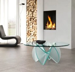 Tonelli ROSA Del DESERTO Round Glass Coffee Table -Furniture Shop tonelli tavoli bassi rosa del deserto 1