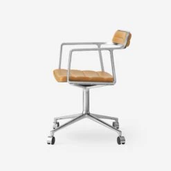 Vipp 452 Swivel Chair W Wheels -Furniture Shop vipp 452 swivel chair polished sand leather castors 01 low 5